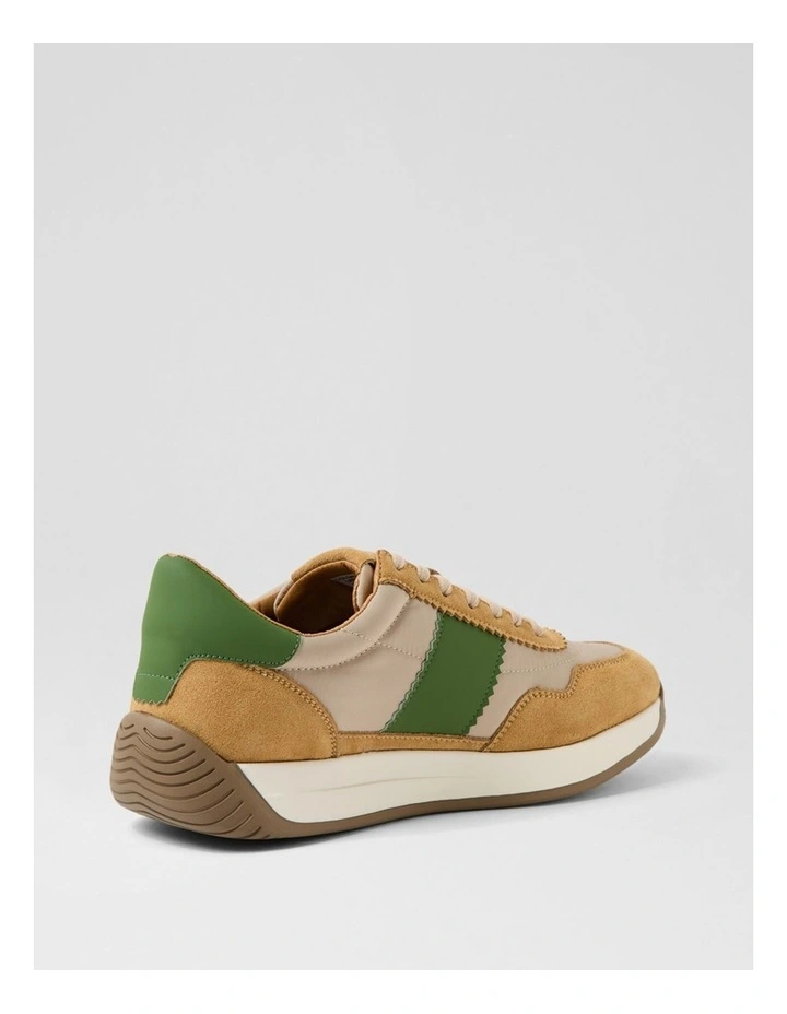 Larny Natural Green Suede Nylon Sneakers image 3