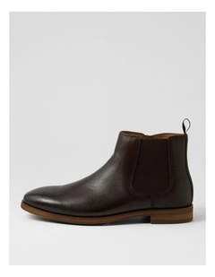 Lavas Dark Brown Tumble Leather Chelsea Boots