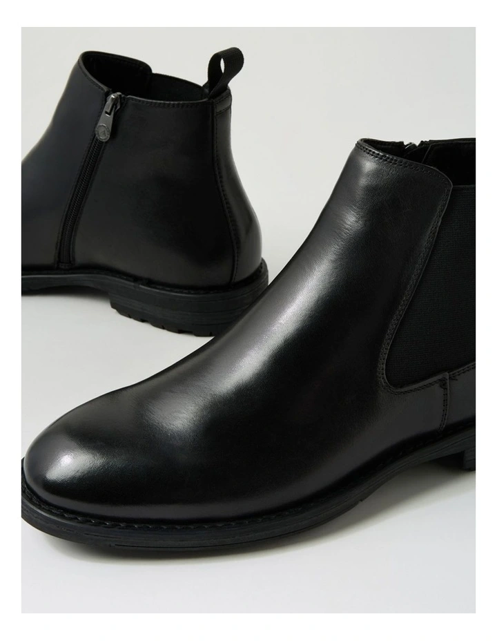 Braga Black Leather Chelsea Boots image 5