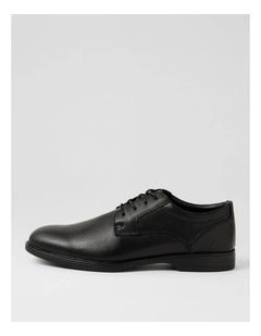 Forum Black Leather Lace Up Flats