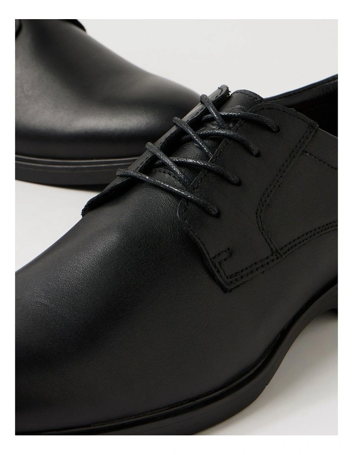 Forum Black Leather Lace Up Flats image 5