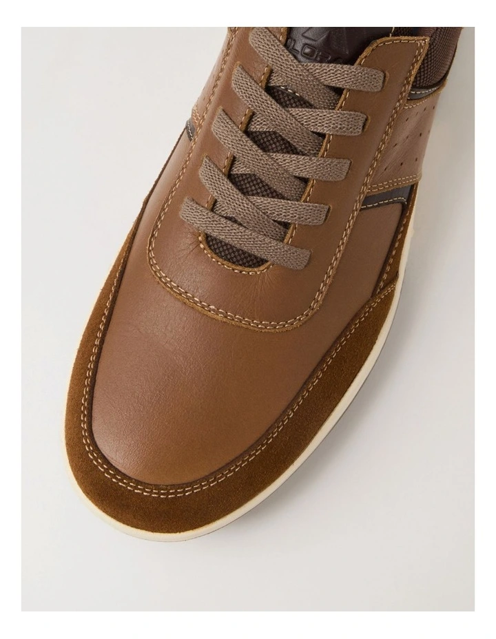 Vitale Dark Tan Pull Up Leather Sneakers image 4