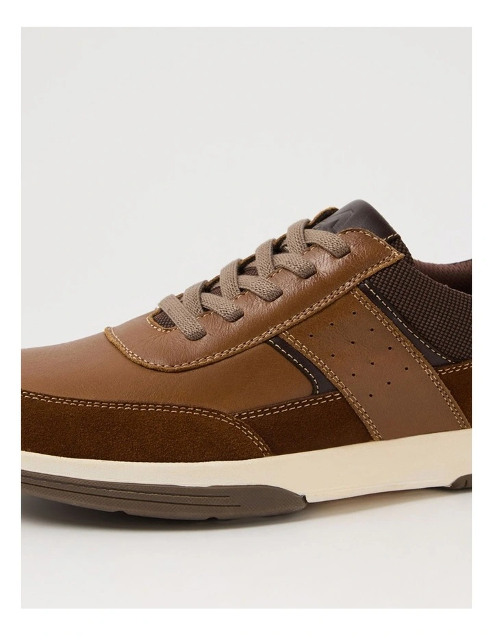 Vitale Dark Tan Pull Up Leather Sneakers image 5
