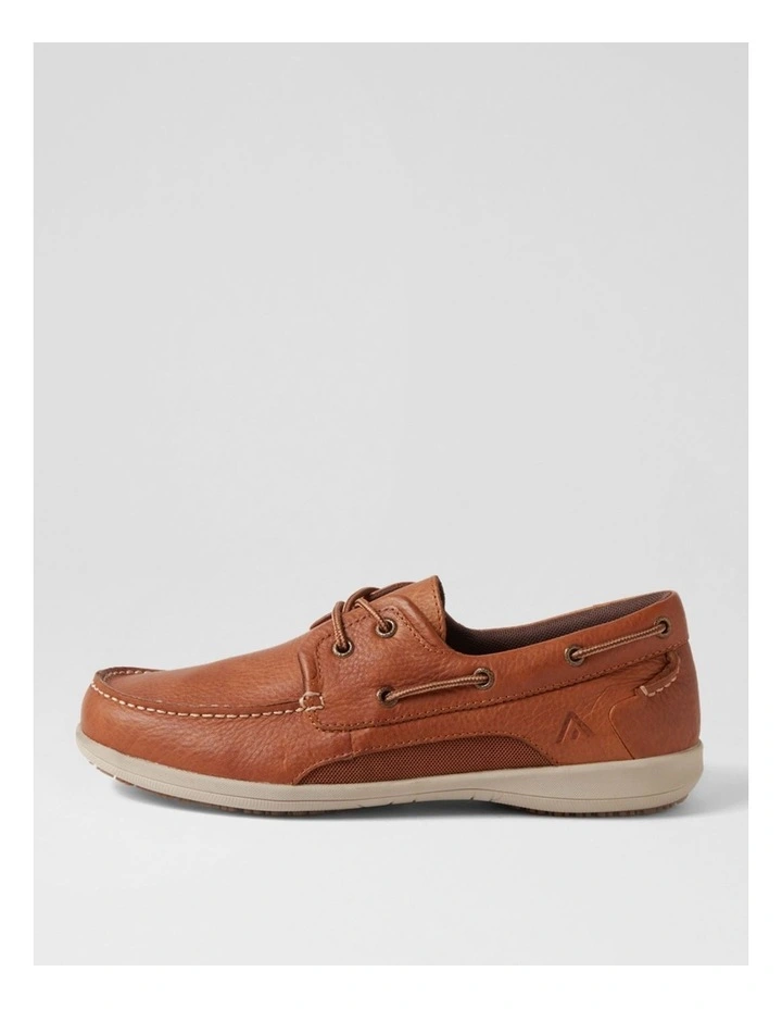Askit Cognac Tumble Leather Boat Shoes image 1