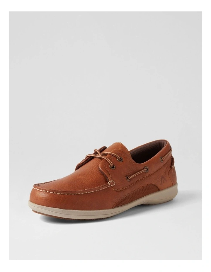 Askit Cognac Tumble Leather Boat Shoes image 2