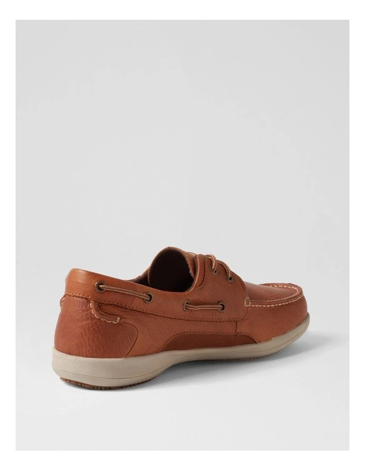 Askit Cognac Tumble Leather Boat Shoes image 3