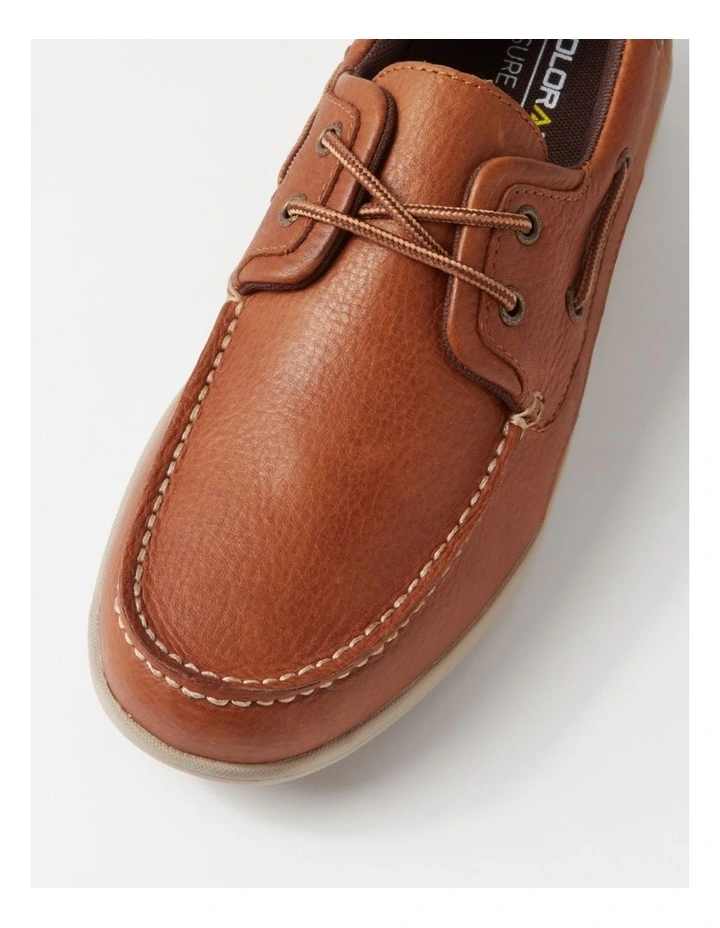 Askit Cognac Tumble Leather Boat Shoes image 4
