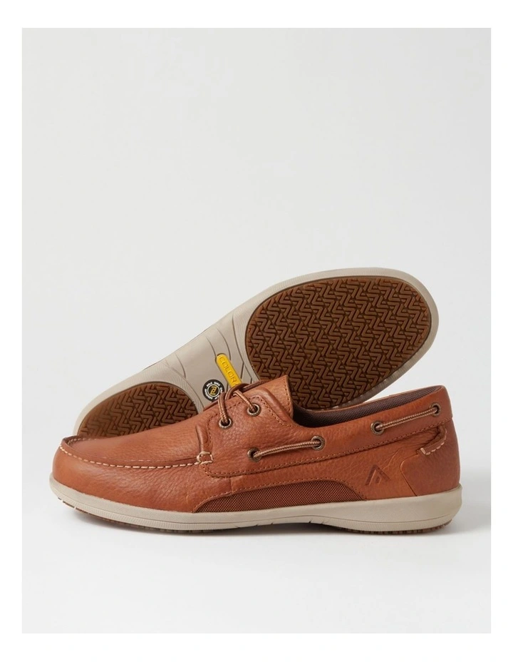 Askit Cognac Tumble Leather Boat Shoes image 5