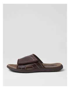Duke Oxblood Leather Slides