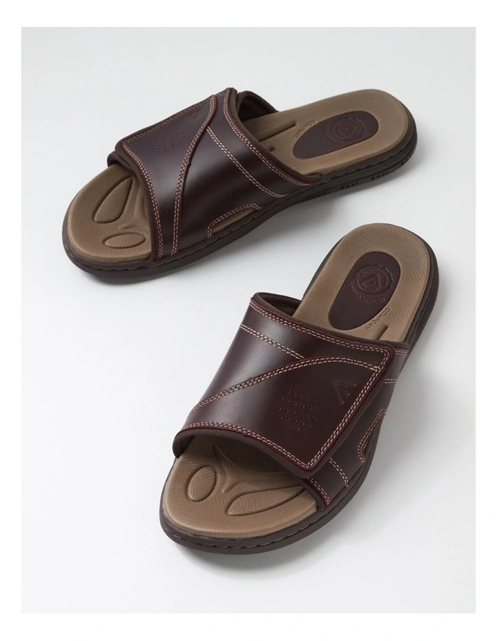 Duke Oxblood Leather Slides image 5