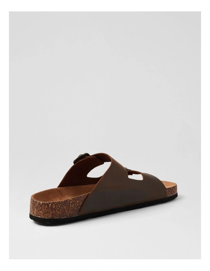 Farrah Mocca Crazyhorse Leather Slides image 3