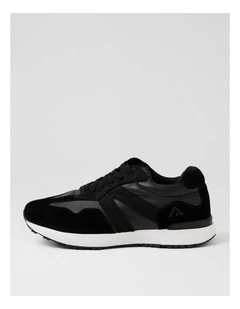 Crescent Black Leather Sneakers