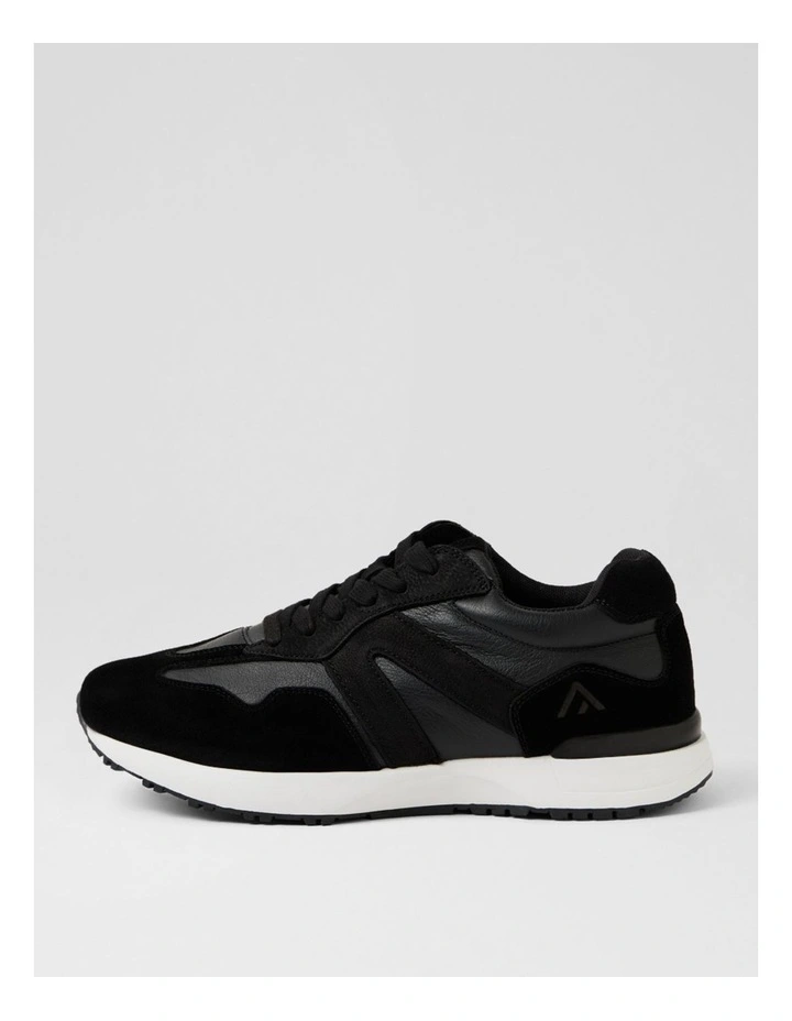 Crescent Black Leather Sneakers image 1