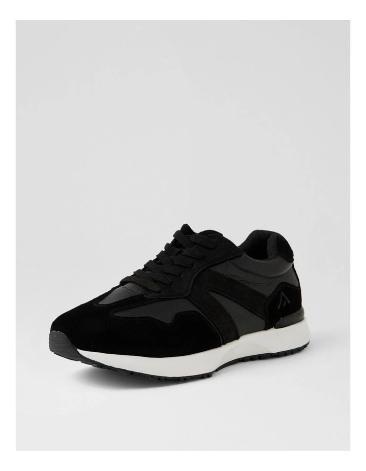 Crescent Black Leather Sneakers image 2