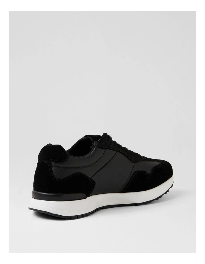 Crescent Black Leather Sneakers image 3
