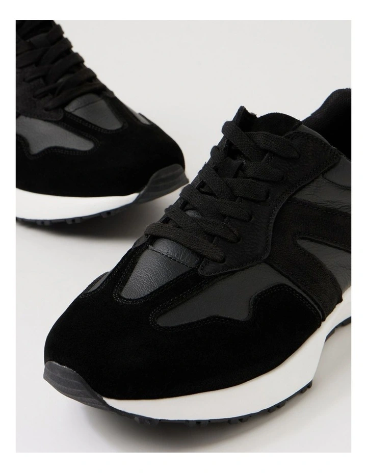 Crescent Black Leather Sneakers image 5
