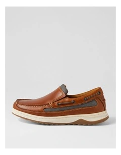 Gully Tan Pull Up Leather Flat Shoes