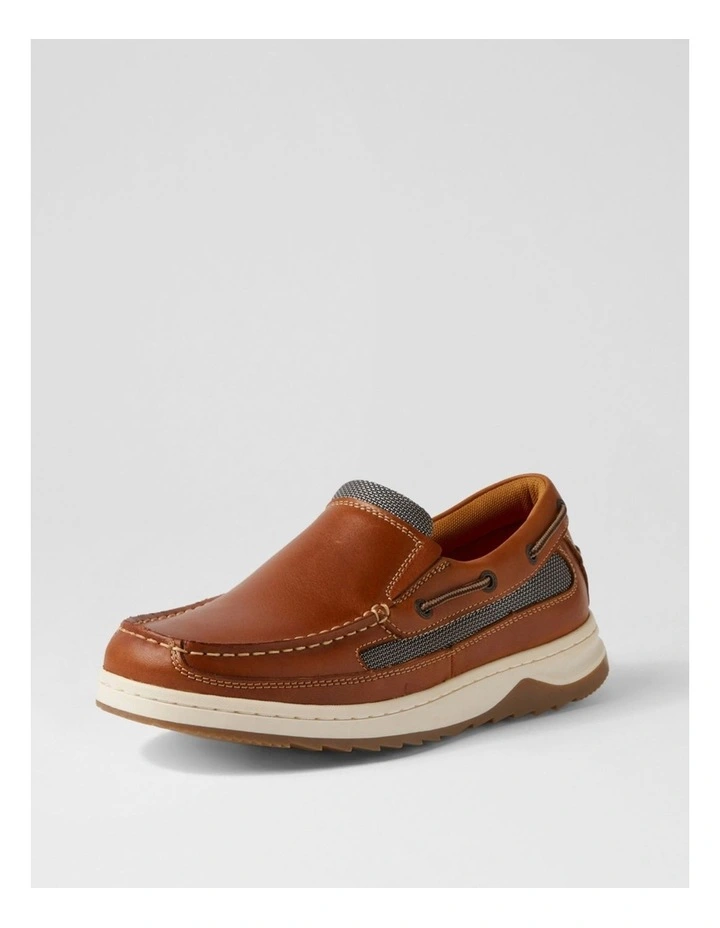 Gully Tan Pull Up Leather Flat Shoes image 2