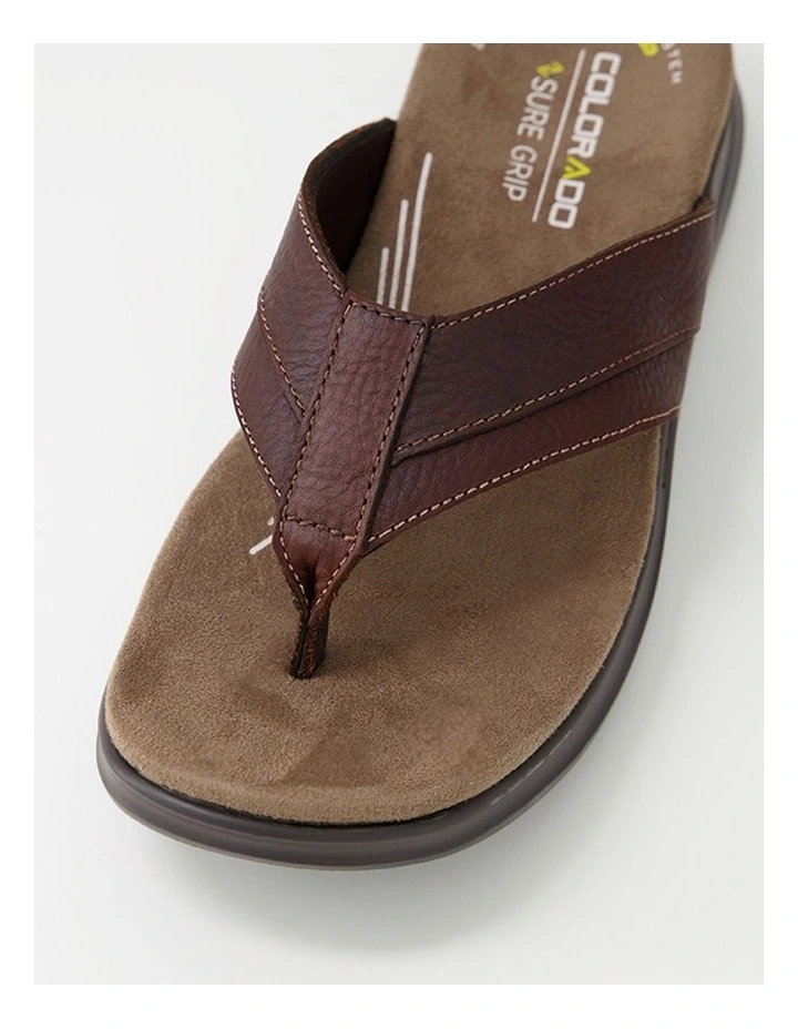 Incara Chocolate Tumble Leather Thongs image 4