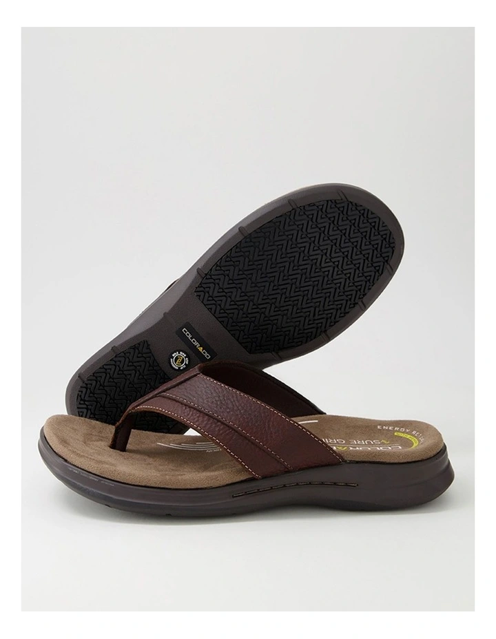 Incara Chocolate Tumble Leather Thongs image 5
