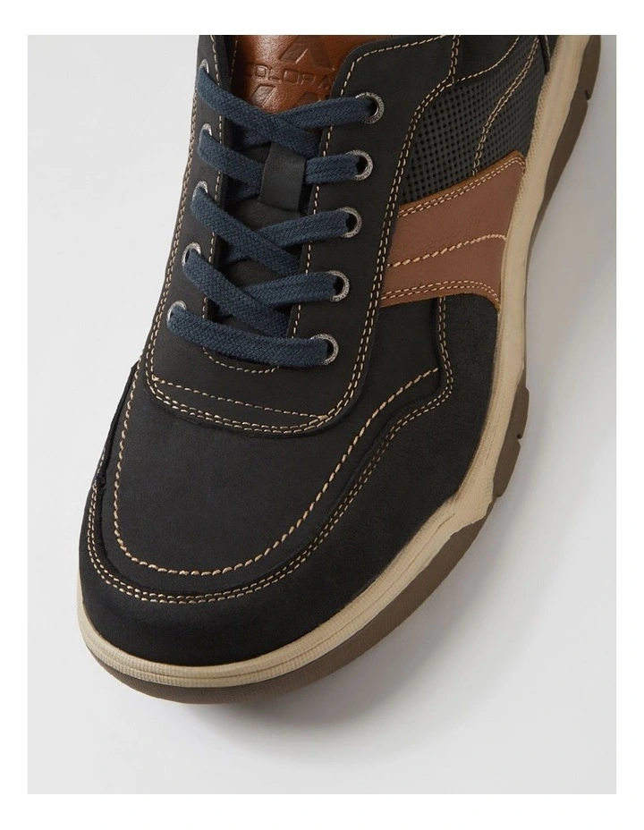 Han Navy Leather Lace Up Shoes image 4