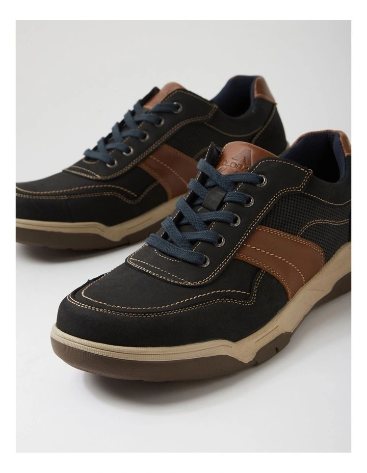 Han Navy Leather Lace Up Shoes image 5