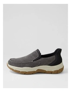 Kanza Grey Canvas Flat Shoes