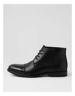 Formal Black Leather Lace Up Boots