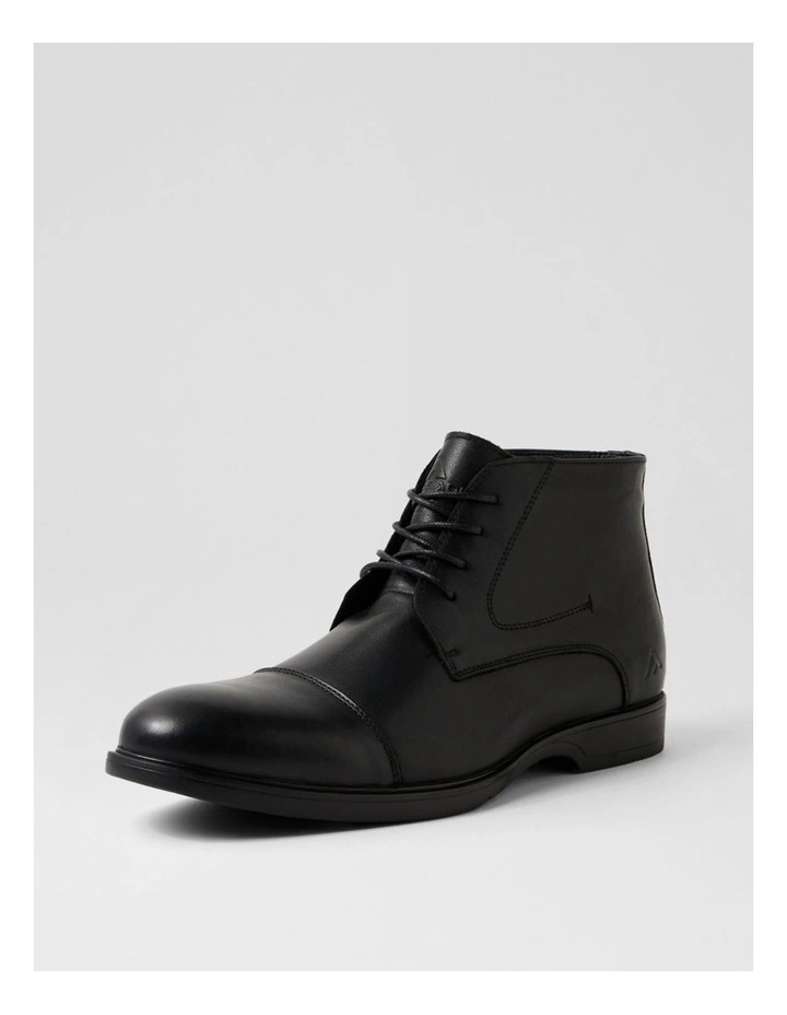 Formal Black Leather Lace Up Boots image 2