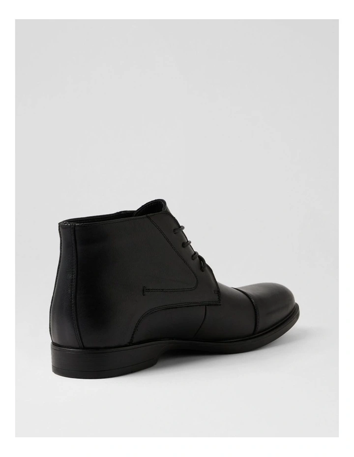Formal Black Leather Lace Up Boots image 3