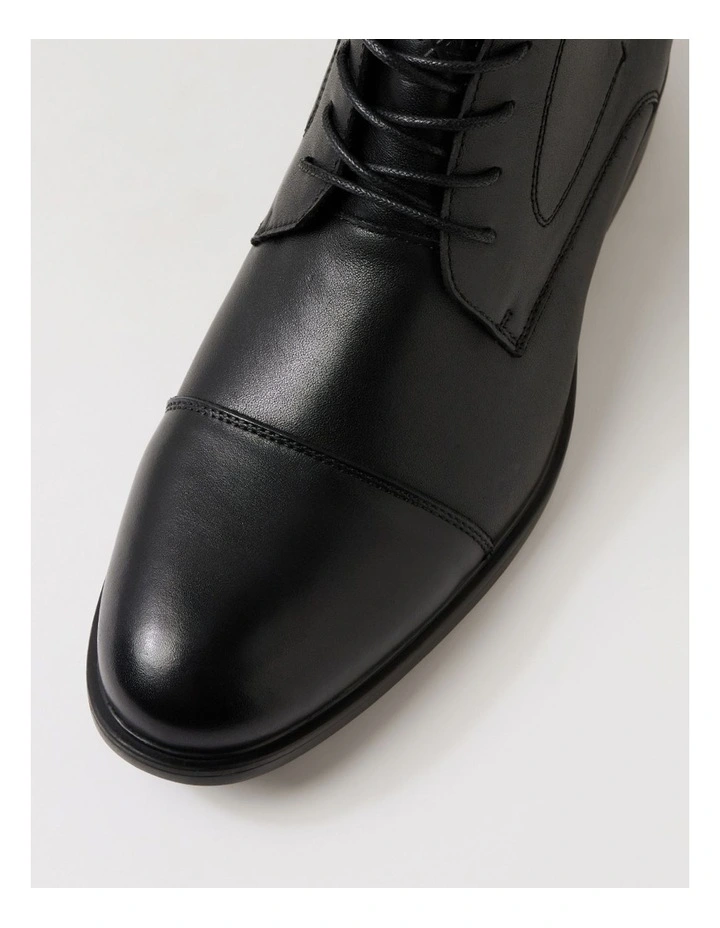 Formal Black Leather Lace Up Boots image 4