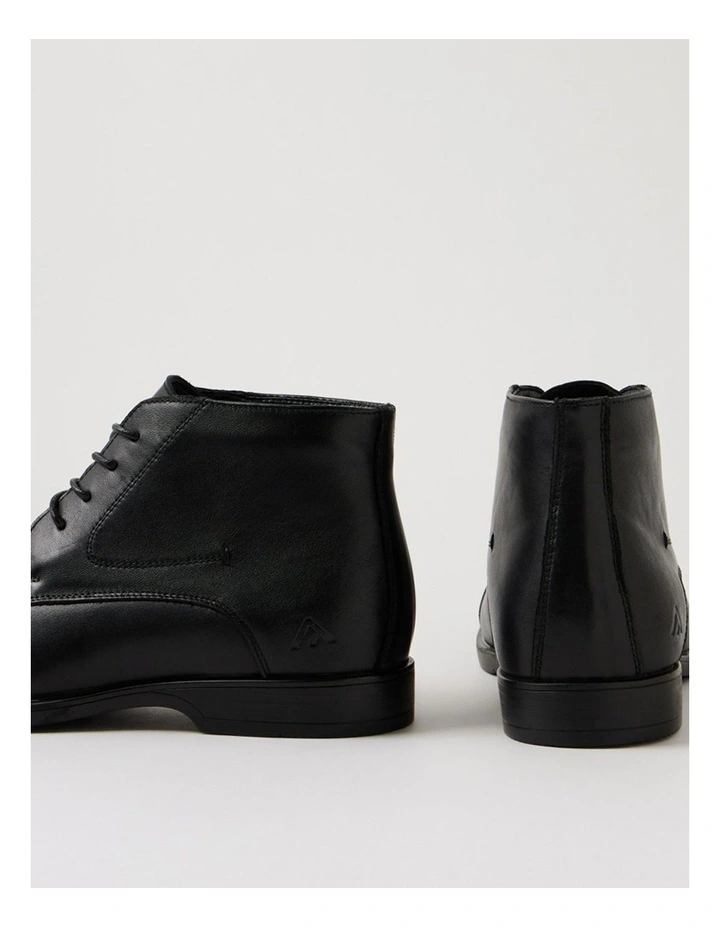 Formal Black Leather Lace Up Boots image 5