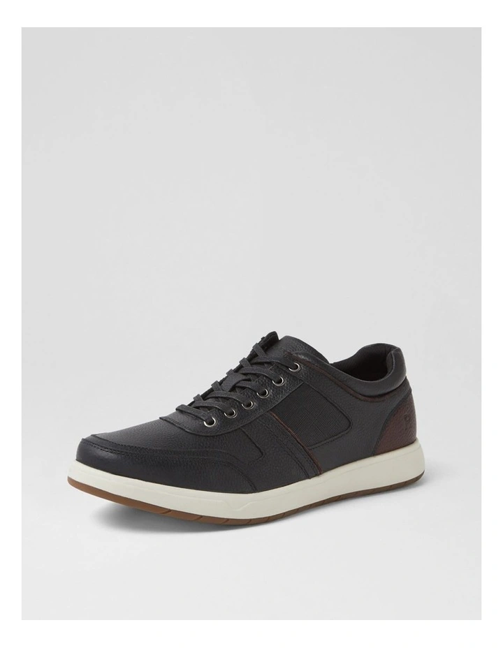 Zeus Black Leather Sneakers image 2