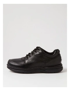 World Tour Classic Black Tumble Leather Lace Ups