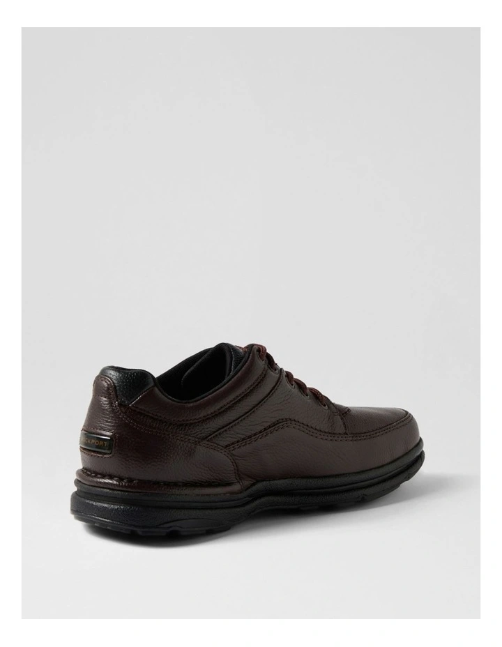 World Tour Classic Mens Brown Tumble Leather Lace Up Shoes image 3