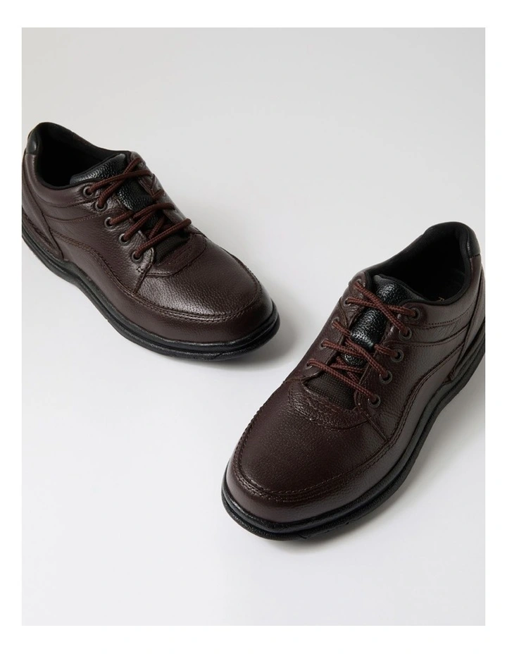 World Tour Classic Mens Brown Tumble Leather Lace Up Shoes image 5