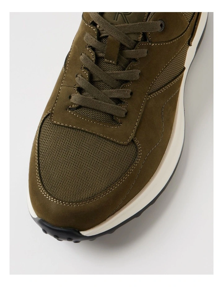 Harmont Olive Leather Sneakers image 4