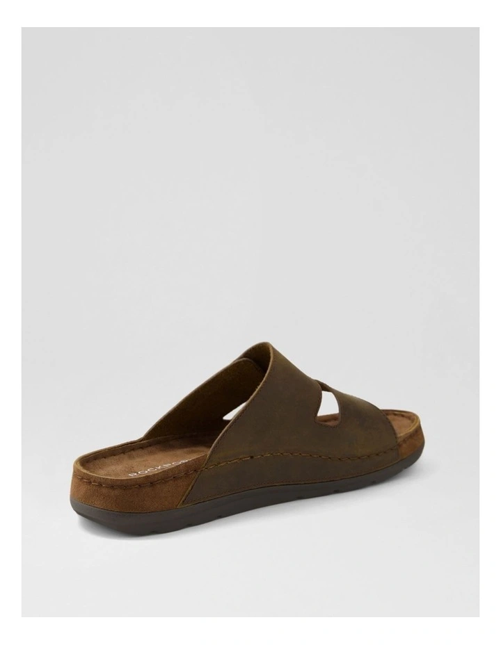 Pompei Brown Leather Slides image 3