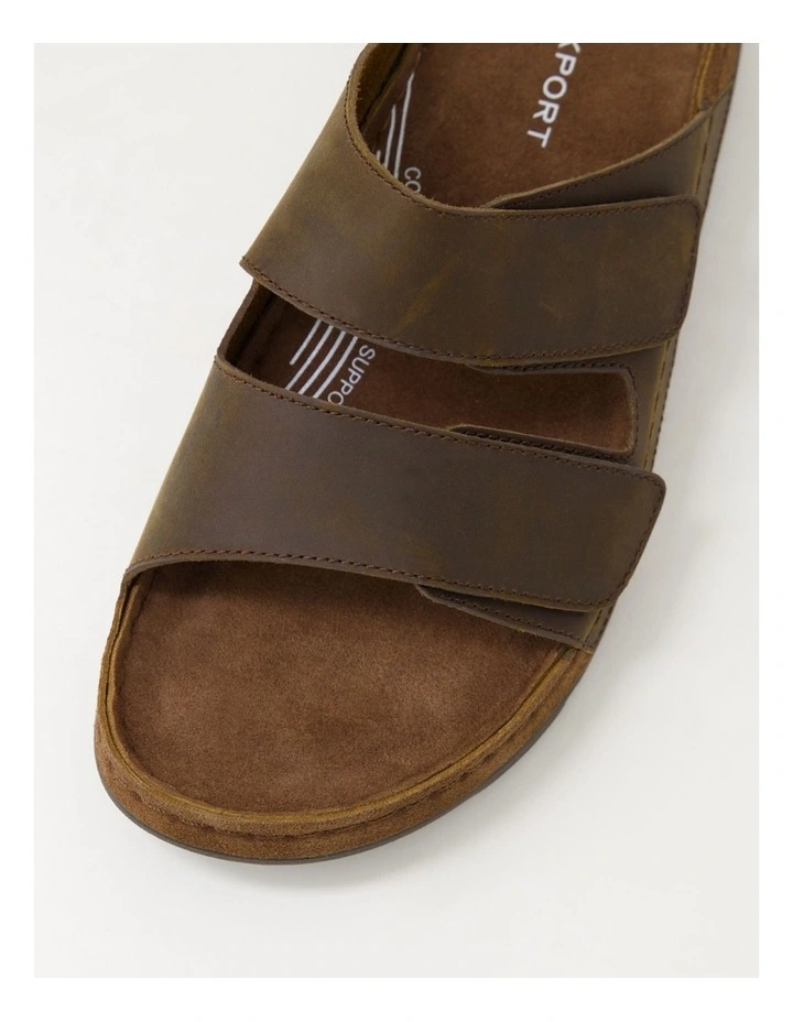 Pompei Brown Leather Slides image 4