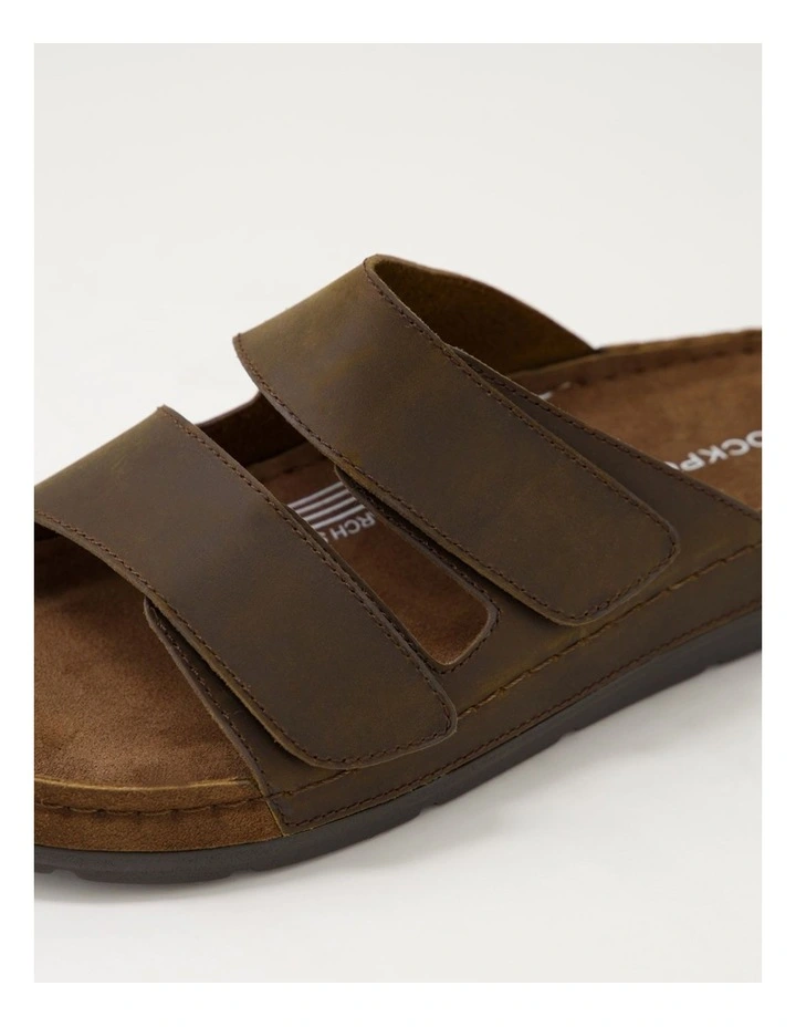 Pompei Brown Leather Slides image 5