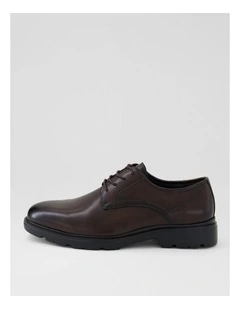 Clark Dark Brown Leather Lace Up Flats