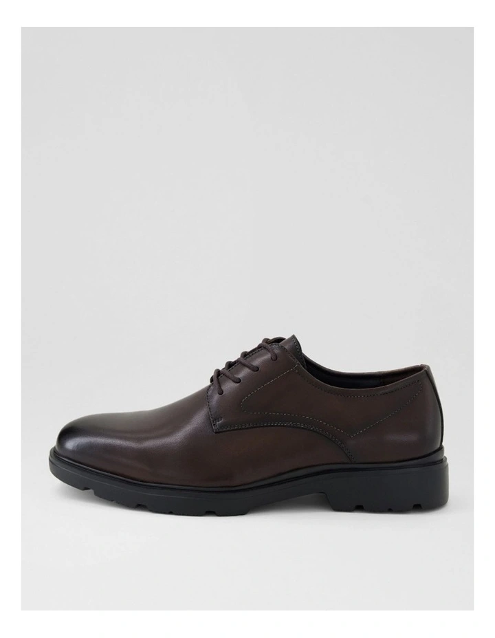 Clark Dark Brown Leather Lace Up Flats image 1