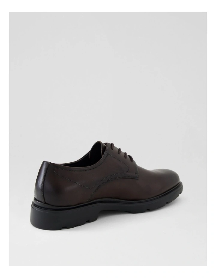 Clark Dark Brown Leather Lace Up Flats image 3