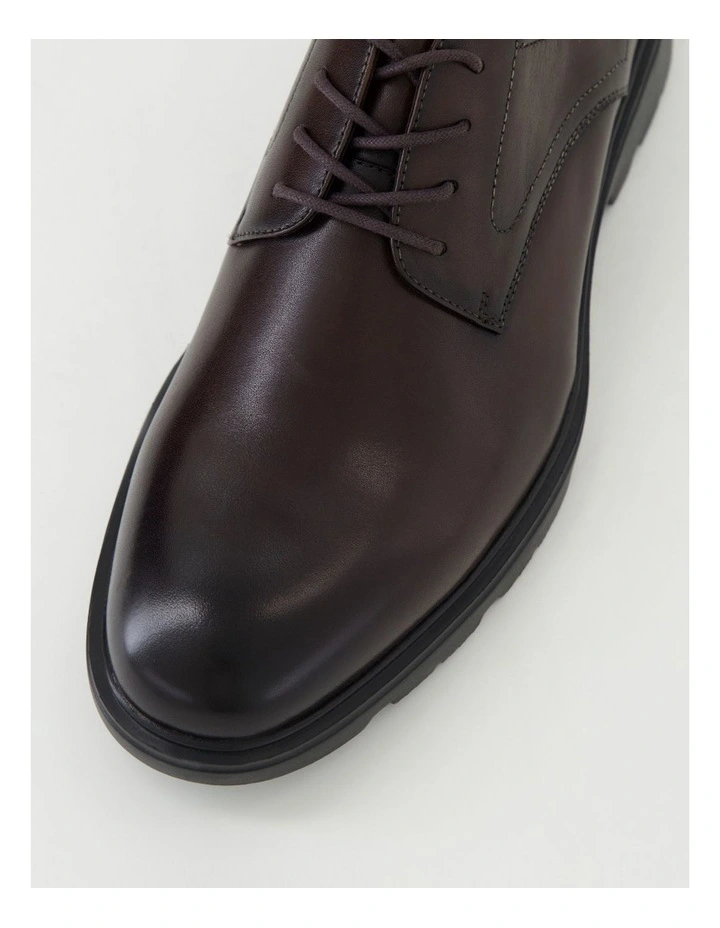 Clark Dark Brown Leather Lace Up Flats image 4