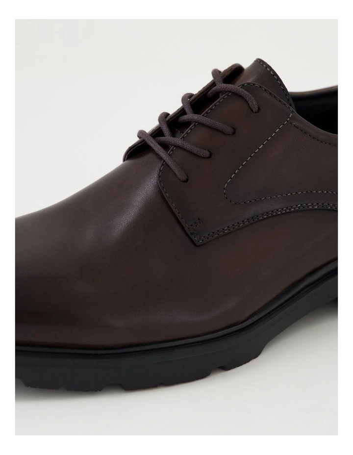 Clark Dark Brown Leather Lace Up Flats image 5