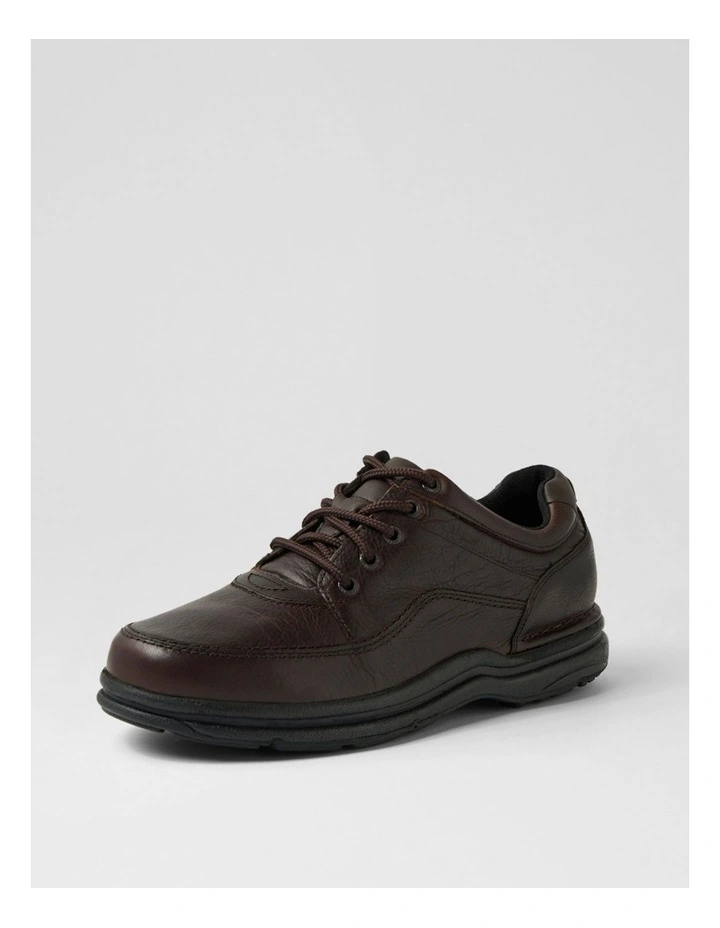 World Tour Classic Mens Chocolate Chip Tumble Leather Lace Up Flats image 2