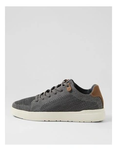Conga Grey Fabric Lace Up Flats