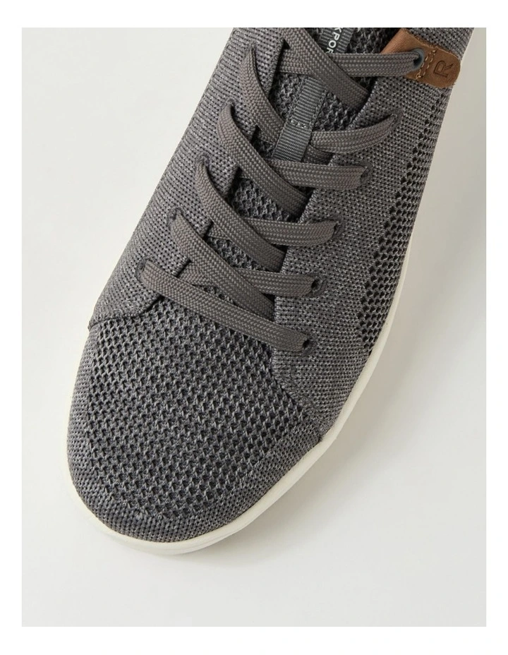 Conga Grey Fabric Lace Up Flats image 4
