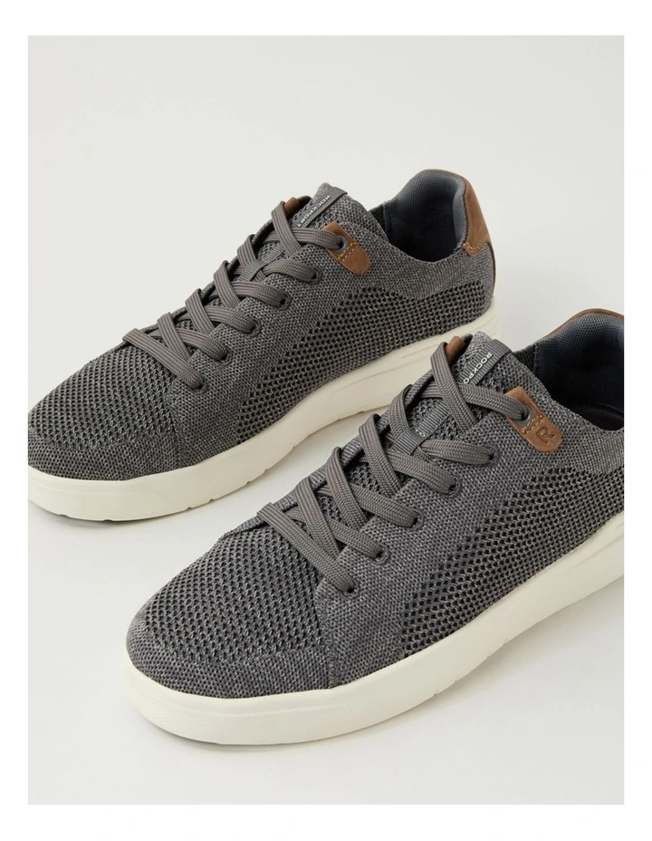 Conga Grey Fabric Lace Up Flats image 5