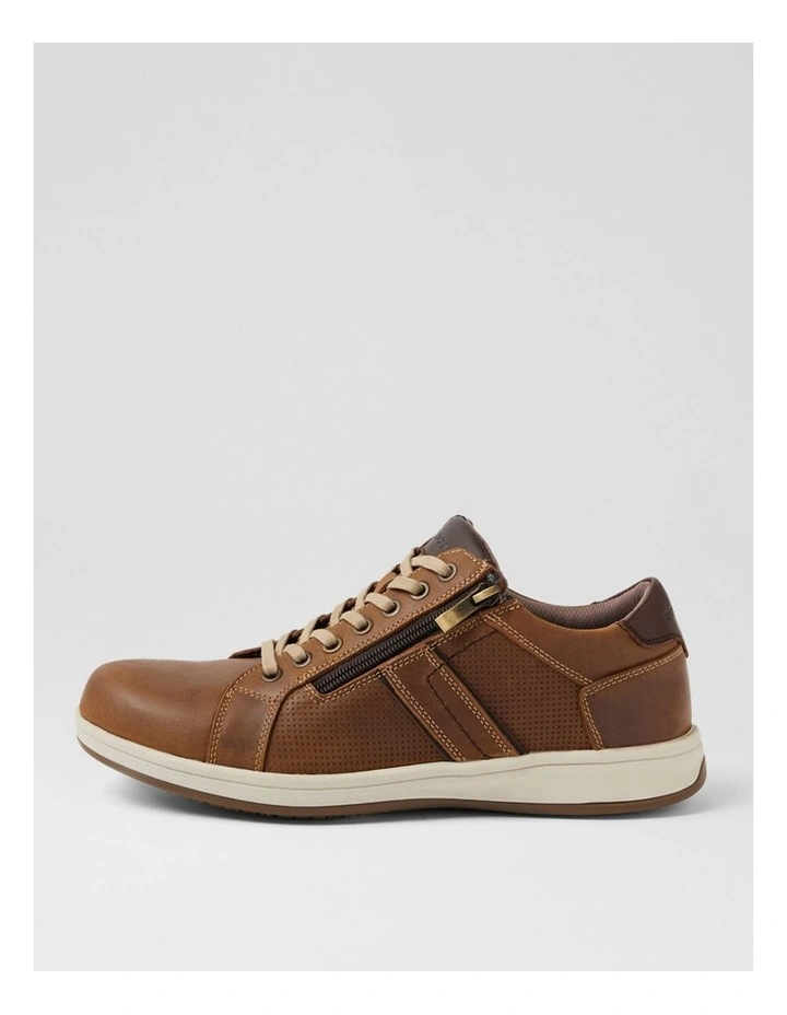 Jeraldo Taupe Crazyhorse Leather Lace Up Flats image 1